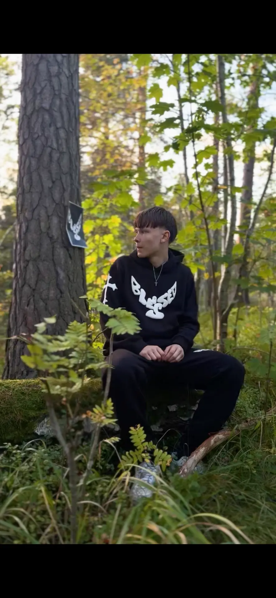 Blessed hoodie and pants outdoors in Finland